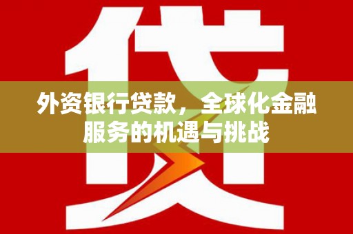 景宁外资银行贷款，全球化金融服务的机遇与挑战
